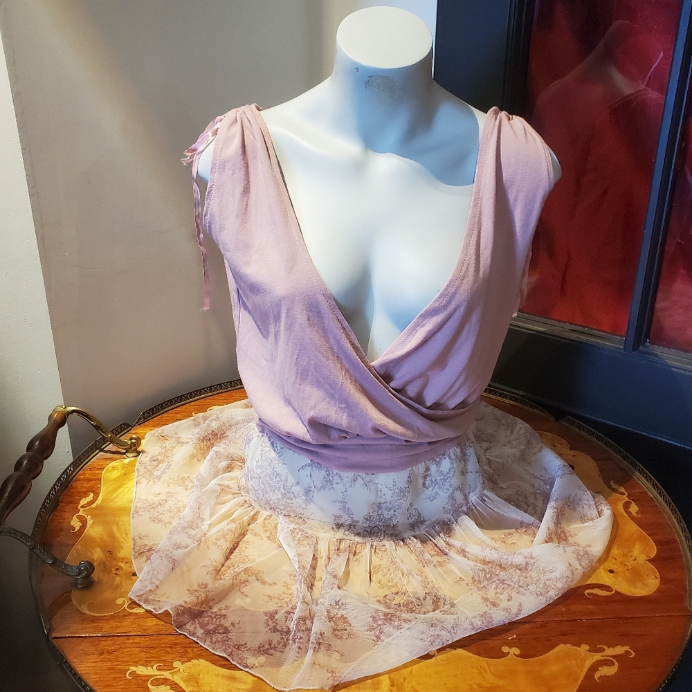 OZOC Elegant V Neck Sheer Floral Dress